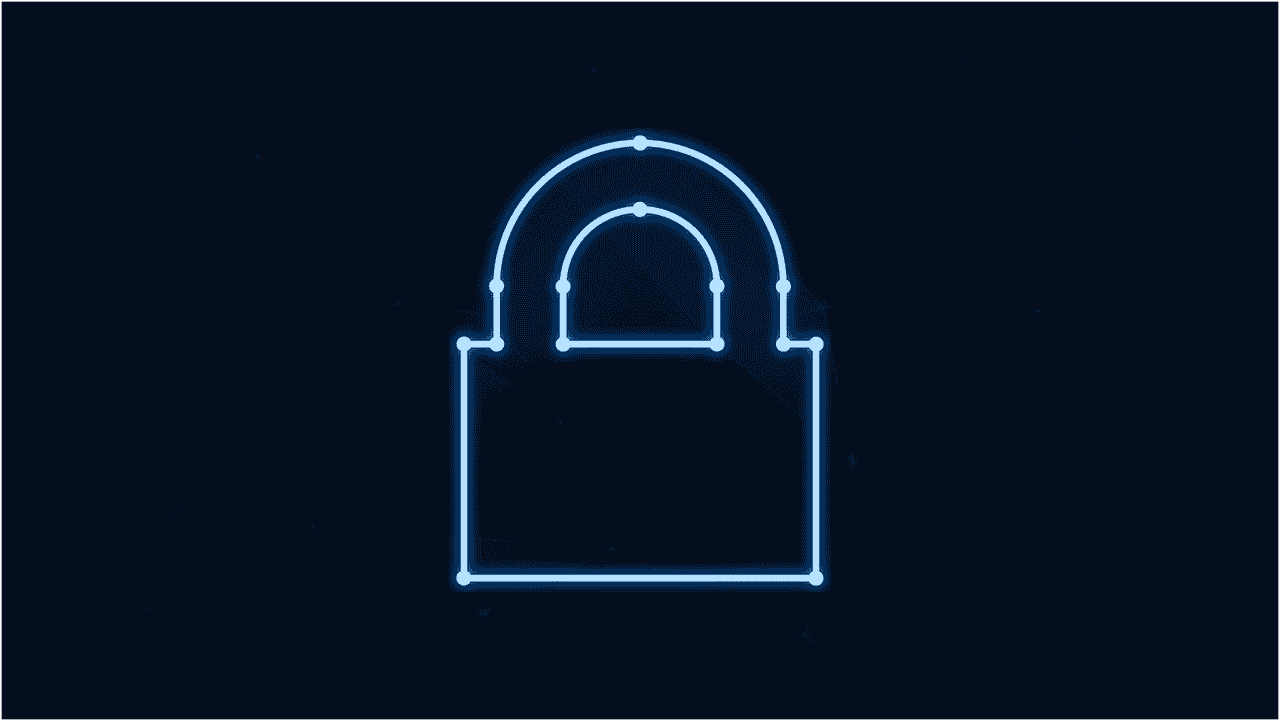 Free padlock neon cybersecurity vector